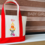 レッド☆名前入りBABYGIRL刺繍キャンバスバッグMサイズ