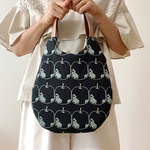oval bag *⚮*ミナペルホネンのmela チャコール色使用*⚮*