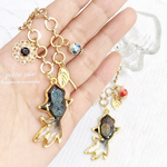 黒金魚バックチャーム 花火カラー▷青