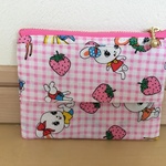 ★ポケットティッシュケース付きポーチ   ハニーチューン ピンクチェック★