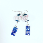 新作！夏を感じて 風鈴ミニチュアピアス  イヤリング シルバー藍色ヨーヨー