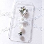 全機種対応　silver　micro ROSE　スマホケース