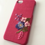 刺繍の花柄 iPhoneケース No.17