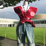 浴衣リメイクカシュクールトップス