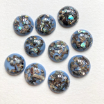 【4個】ブルー シェル入りカボション 25mm