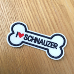 I♡SCHNAUZER骨型刺繍ワッペン