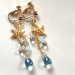 ✨再入荷✨しずくの実イヤリング 青 （ピアス）