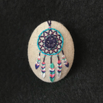 刺繍 ブローチ ドリームキャッチャー