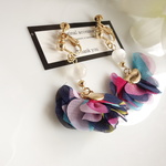 ＊再販＊ネイビー flower タッセル イヤリング/ピアス