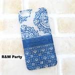 青模様柄スマホケース★iPhoneSE/iPhoneXS/iPhone7/iPhone8/iPhoneX/iPhoneXR/iPhoneXSMax/iPhone8Plus