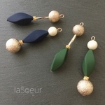clearance sale!!＊アシンメトリー♪マットカラーのロングピアス ／イヤリング