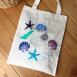 【SALE】夏のシェル柄☆羊毛刺繍トート