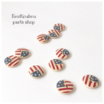 15㎜ ウッドボタン❤︎アメリカ国旗柄❤︎10pcs-46