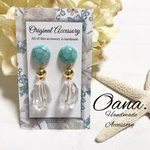 ターコイズ×クリアーピアス/イヤリング