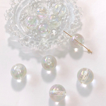 new*⋆6個★20mm★丸玉★オーロラ★クリア★アクリル★ビーズ★