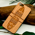 iPhone木製ケース　サーフボード　ALOHA　(名入れ可 +700円)