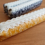 スリムペンケース　Flower　 col. Mustard　( レース type )