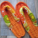 布ぞうり：two-tone orange24cm/kiwi orange