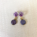 樹脂ピアス ♡ purple flower