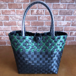 【受注製作】ppバンドバッグ Mサイズ ◆黒×緑