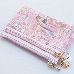 LIBERTY　リバティ　 Forget me nots　フォーゲットミーノッツ 　11P　◆wファスナー・クリアポケット付きminiカードポーチ　★パスケース　カードポーチ　お財布に