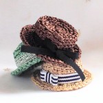 小さなカンカン帽　ブラウン