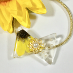 【SALE】夏！リボンに咲いた花  向日葵ヘアゴム   レジン