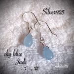 スカイブルージェイド しずくピアス