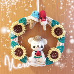 あみぐるみリース🔸ヒマワリいっぱいの夏リース🌻