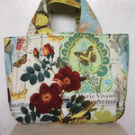 花鳥、蝶のお買い物トートバッグ
