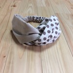 キッズ*　クロスヘアバンド　ハーフリネン(ツートン)　《送料込み》