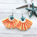 Yellow × Orange Fringe✯Star ピアス