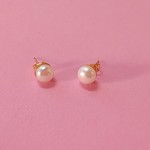 淡水パール ステンレス シンプル スタッドピアス