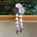つまみ細工 雛菊の小さな簪(紫）(値下げ品）