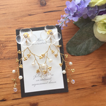  SALE価格♡ヴィンテージクリアフラワーの華やか小枝アクセサリー 2wayピアス/ノンホールイヤリング
