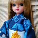 送料無料♥リカちゃん着物・ゆかた（格子）