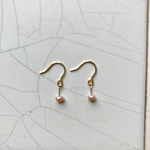 14kgf little  pearl ピアス 琵琶パール 淡水パール ピンク色 オレンジ色