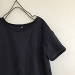 リネン  シンプルTシャツ紺