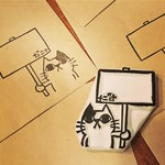 消しゴムはんこでポチ袋（だニャンコ）