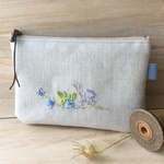 刺繍フラットポーチ｜bleu｜
