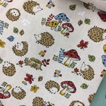 110×50★綿麻★はりねずみ★生成