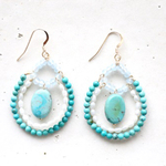 14KGF　aquamarine turquoise pearl pierce[kgf0226]