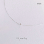 一粒ロンデル/3mm/SWAROVSKI/シンプル華奢ネックレス/シルバーカラー