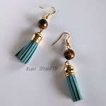 タイガーアイとタッセルピアス/イヤリング  