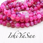 #016 ♡一連38cm♡ 8mm レッド  ストライプ メノウ