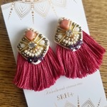 ピアス イヤリング ビーズ タッセル 刺繍 アクセサリー