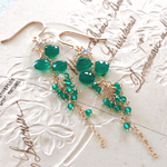 ＊再販＊【14kgf】グリーンオニキス×オパール＊ロングピアス