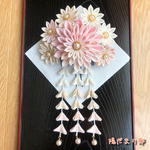 つまみ細工の髪飾り（白）