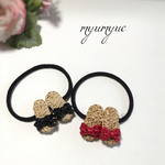 麦わらリボンサンダルのヘアゴム（Red）