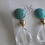 ターコイズ×クリア★ピアス・イヤリング